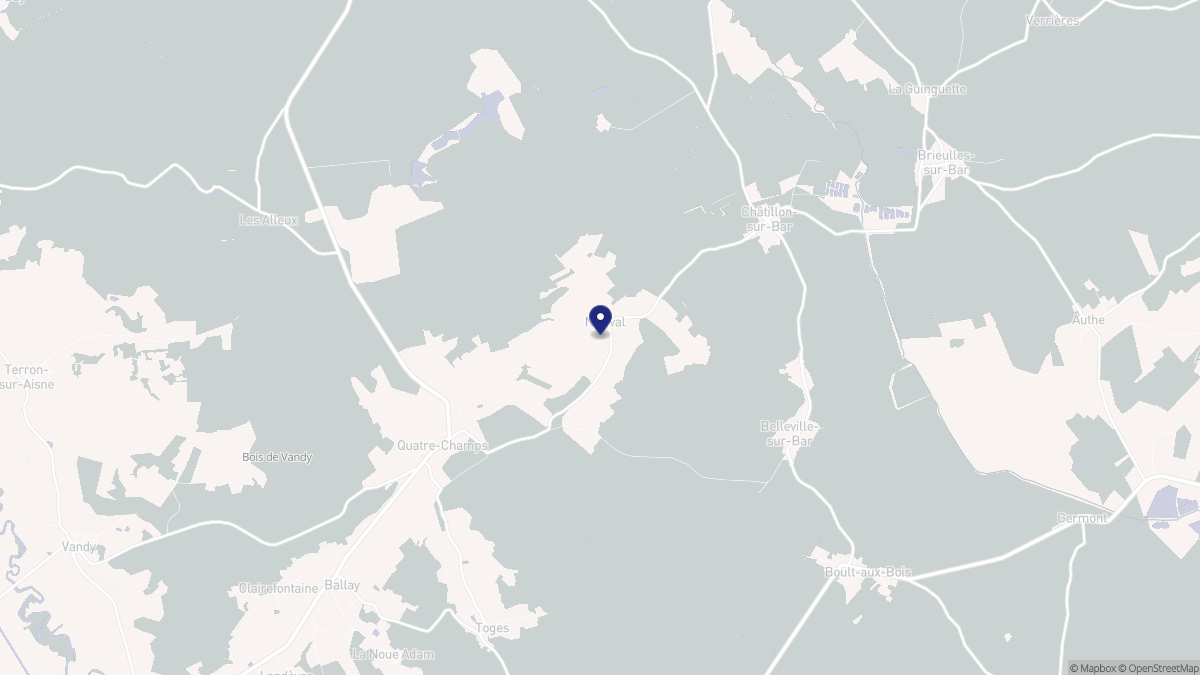Aperçu cartographique de Noirval, centré sur la commune