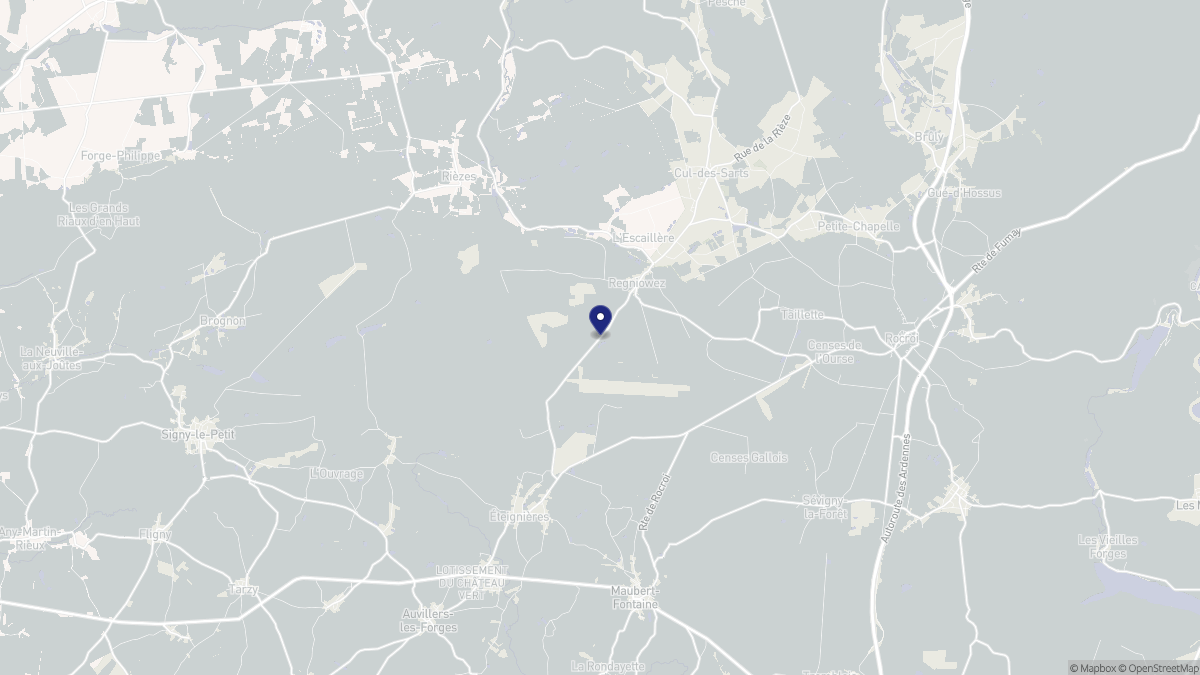 Aperçu cartographique de Regniowez, centré sur la commune