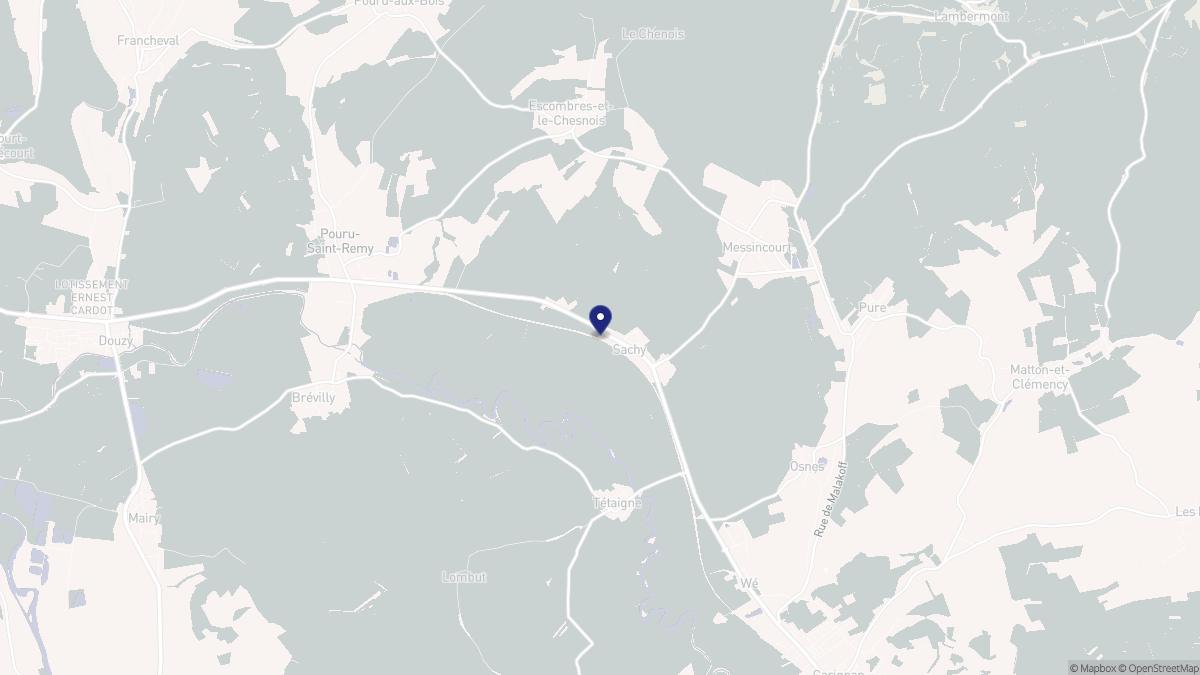 Aperçu cartographique de Sachy, centré sur la commune