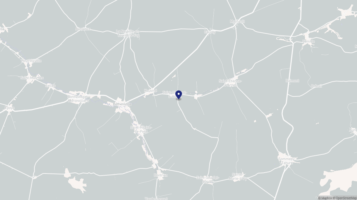Aperçu cartographique de Saint-Clément-à-Arnes, centré sur la commune