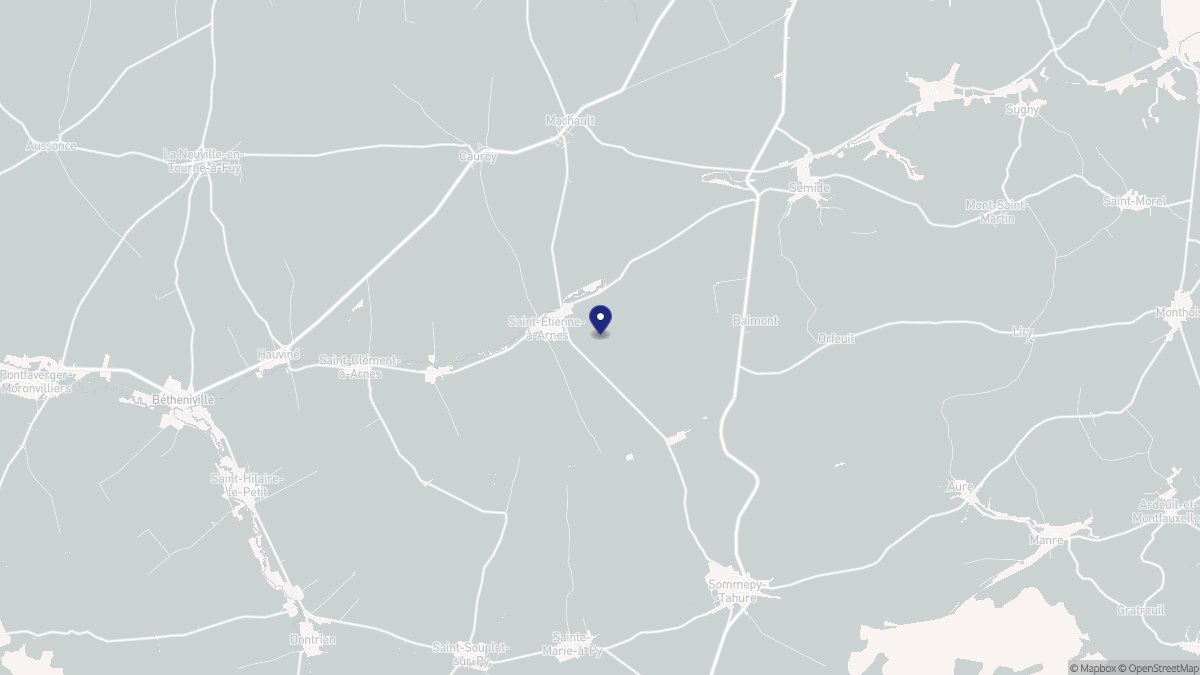 Aperçu cartographique de Saint-Étienne-à-Arnes, centré sur la commune