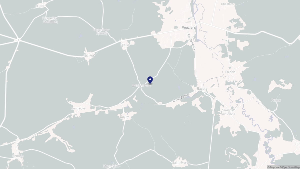 Aperçu cartographique de Sainte-Marie, centré sur la commune