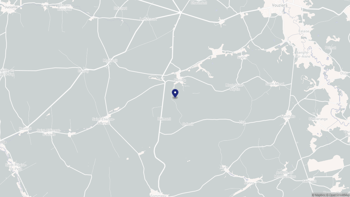 Aperçu cartographique de Semide, centré sur la commune