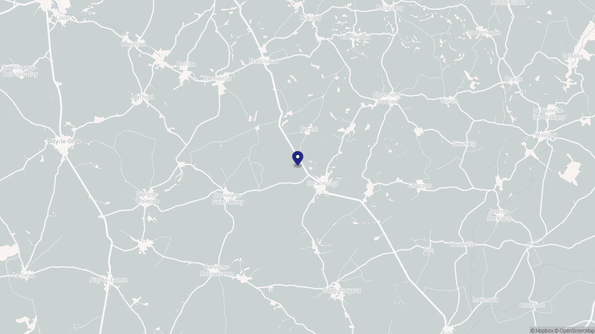 Aperçu cartographique de Seraincourt, centré sur la commune