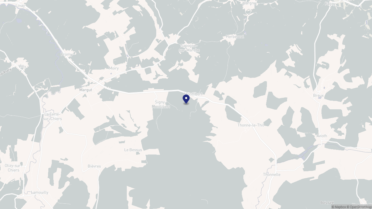 Aperçu cartographique de Signy-Montlibert, centré sur la commune