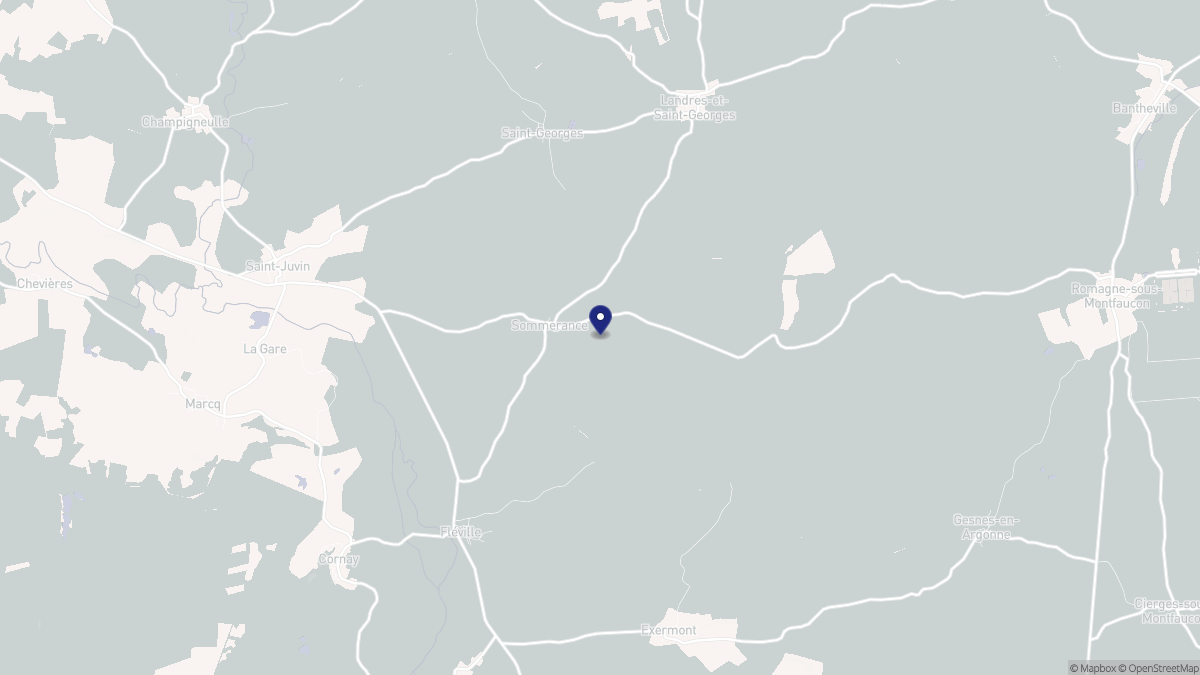 Aperçu cartographique de Sommerance, centré sur la commune
