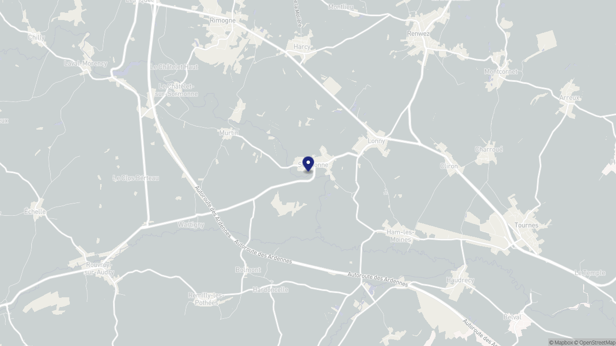 Aperçu cartographique de Sormonne, centré sur la commune