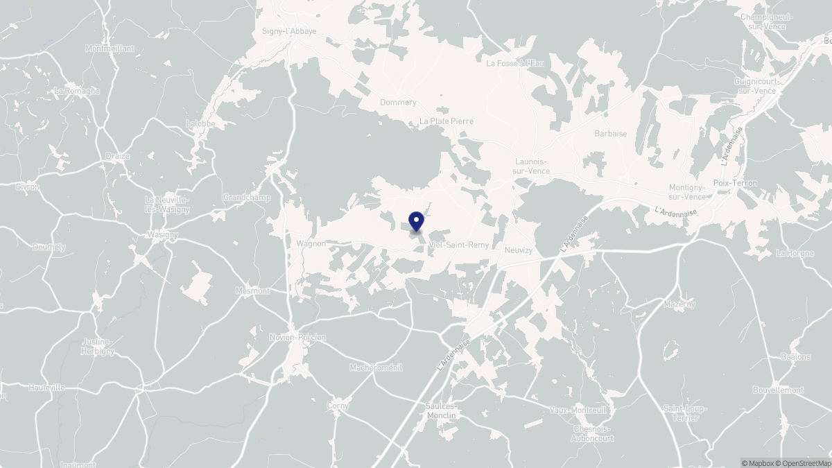 Aperçu cartographique de Viel-Saint-Remy, centré sur la commune