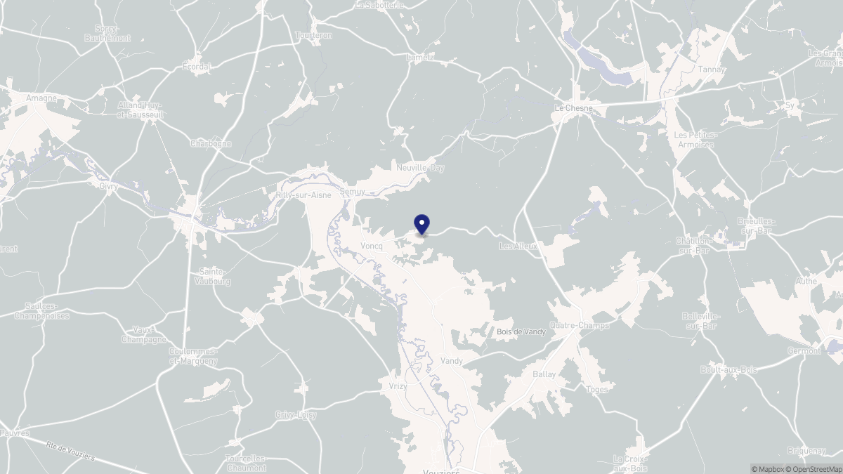 Aperçu cartographique de Voncq, centré sur la commune