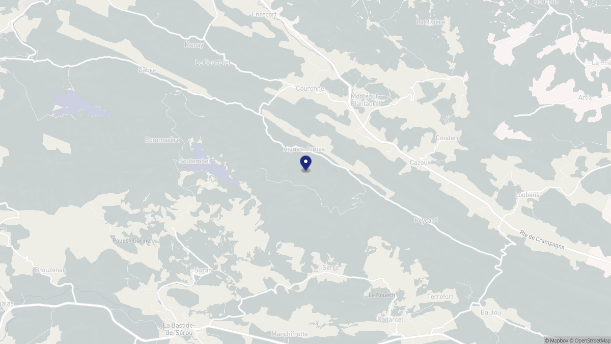 Aperçu cartographique de Aigues-Juntes, centré sur la commune