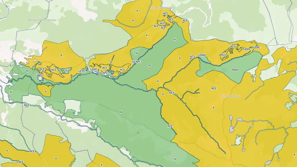 Aperçu cartographique de Ascou, centré sur la commune