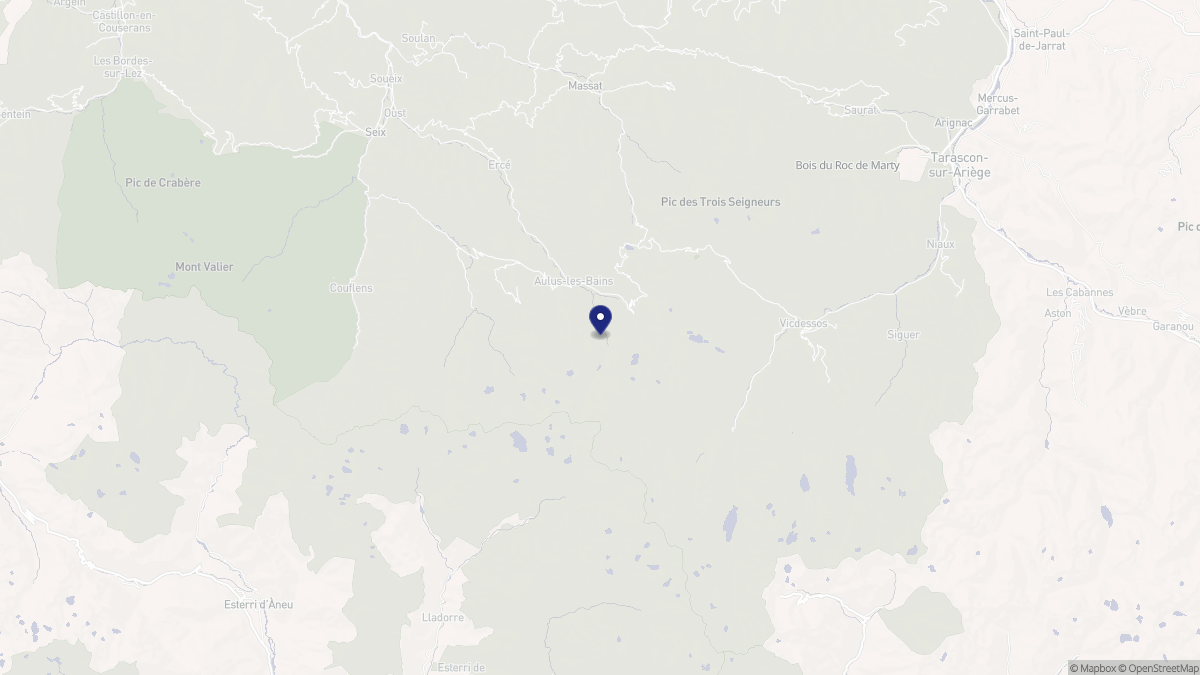 Aperçu cartographique de Aulus-les-Bains, centré sur la commune