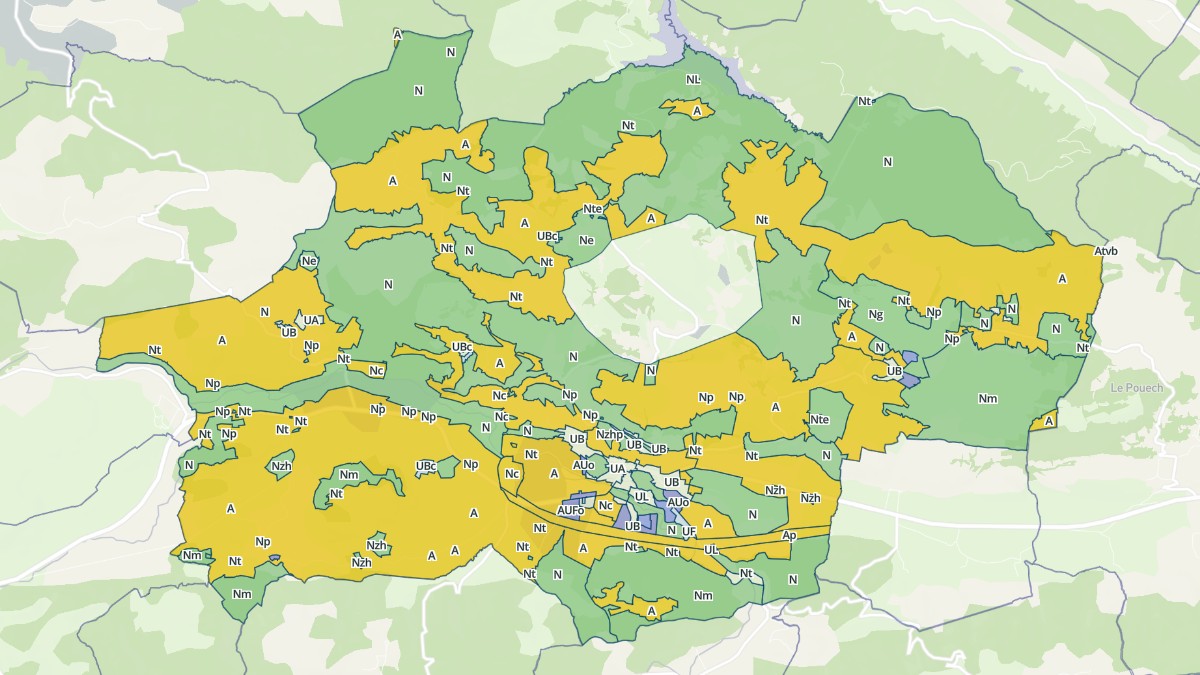 Aperçu cartographique de La Bastide-de-Sérou, centré sur la commune