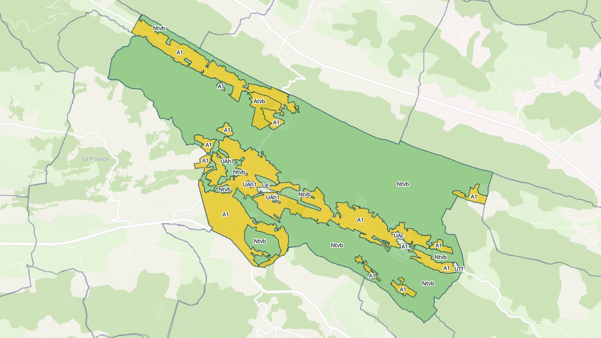Aperçu cartographique de Baulou, centré sur la commune
