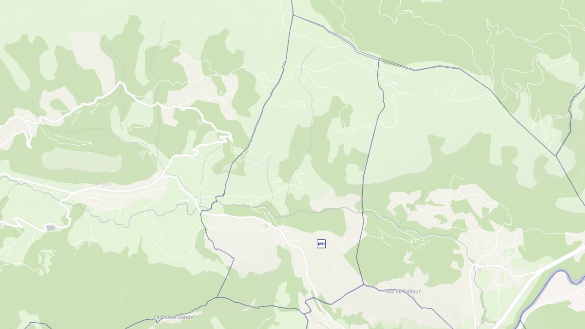 Aperçu cartographique de Bédeilhac-et-Aynat, centré sur la commune