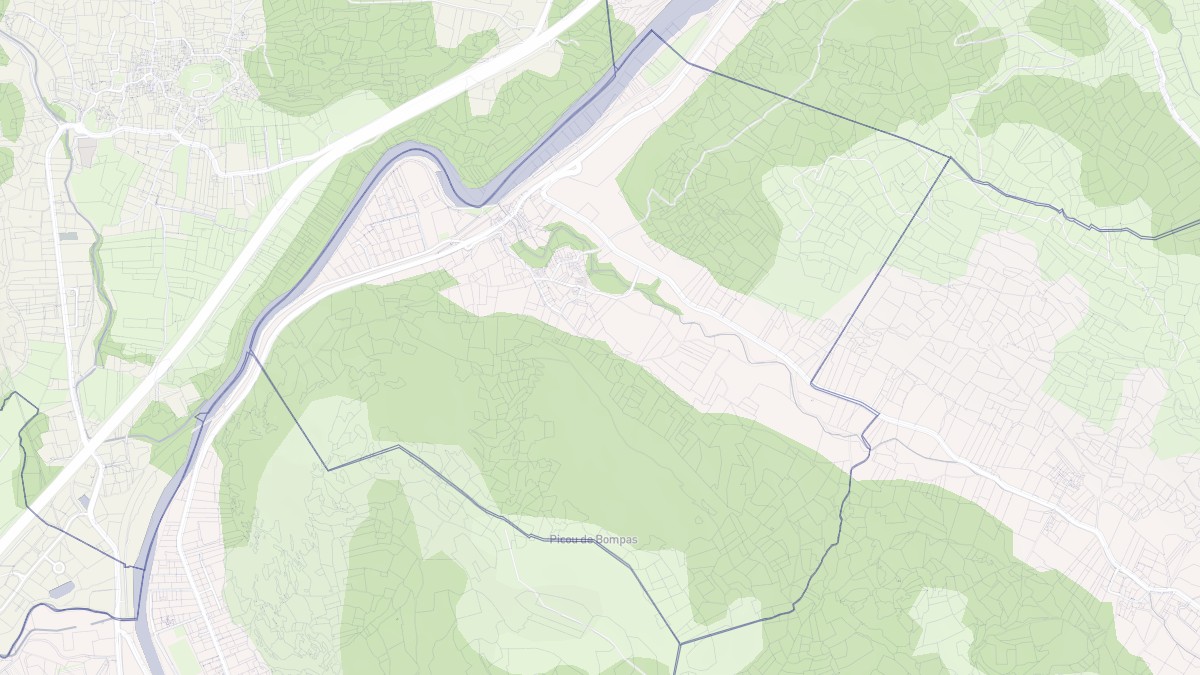 Aperçu cartographique de Bompas, centré sur la commune