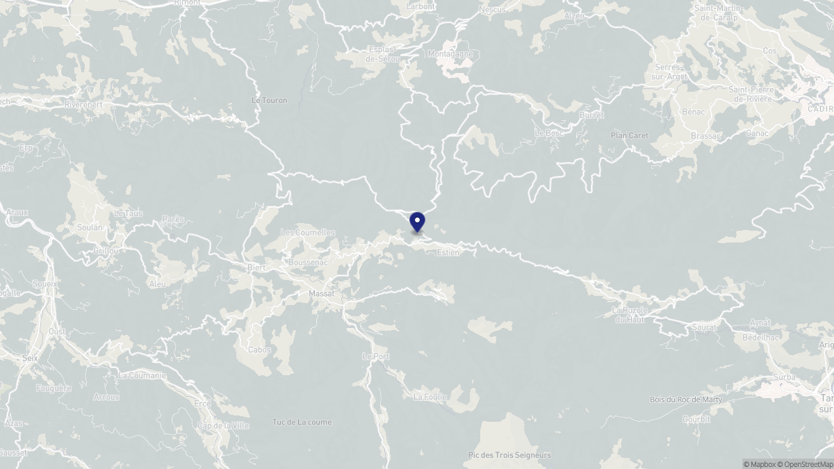Aperçu cartographique de Boussenac, centré sur la commune