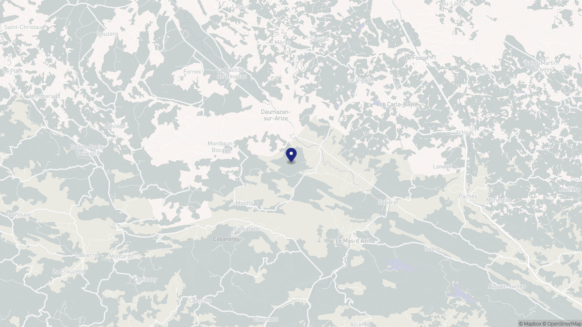Aperçu cartographique de Campagne-sur-Arize, centré sur la commune