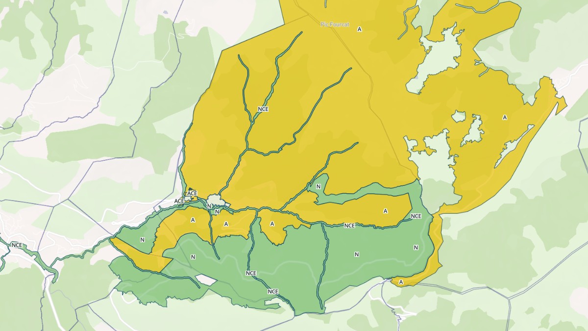 Aperçu cartographique de Caussou, centré sur la commune