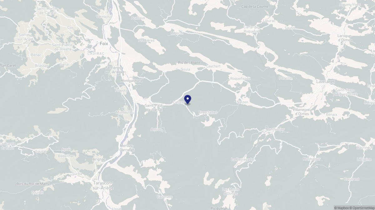 Aperçu cartographique de Celles, centré sur la commune