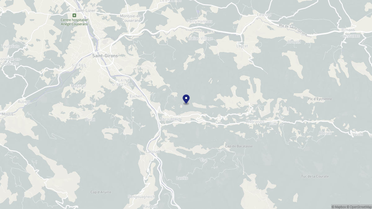 Aperçu cartographique de Encourtiech, centré sur la commune