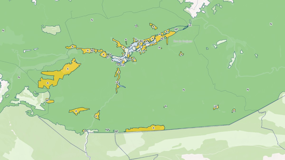 Aperçu cartographique de Fougax-et-Barrineuf, centré sur la commune