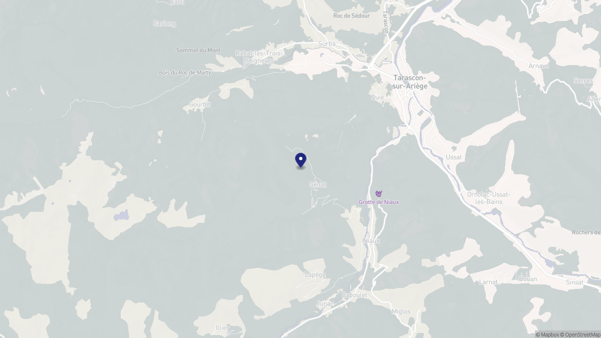 Aperçu cartographique de Génat, centré sur la commune