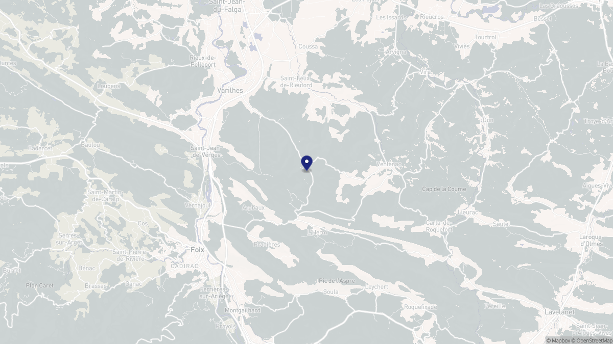 Aperçu cartographique de Gudas, centré sur la commune