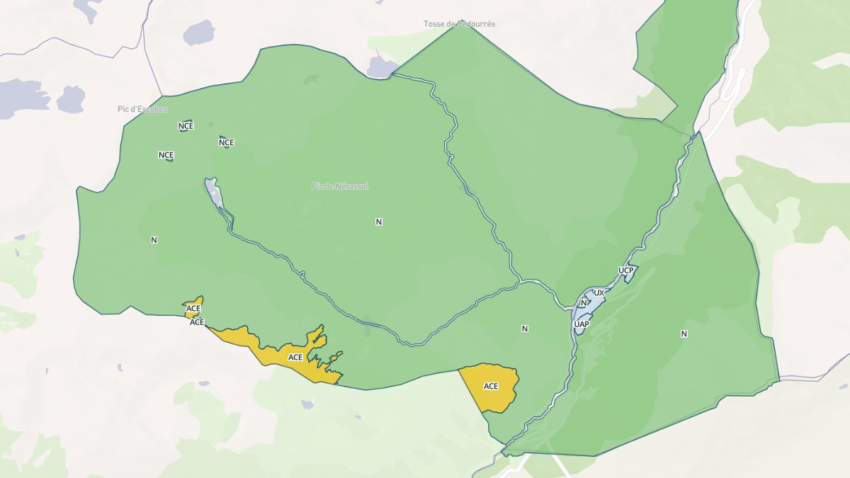 Aperçu cartographique de L'Hospitalet-près-l'Andorre, centré sur la commune