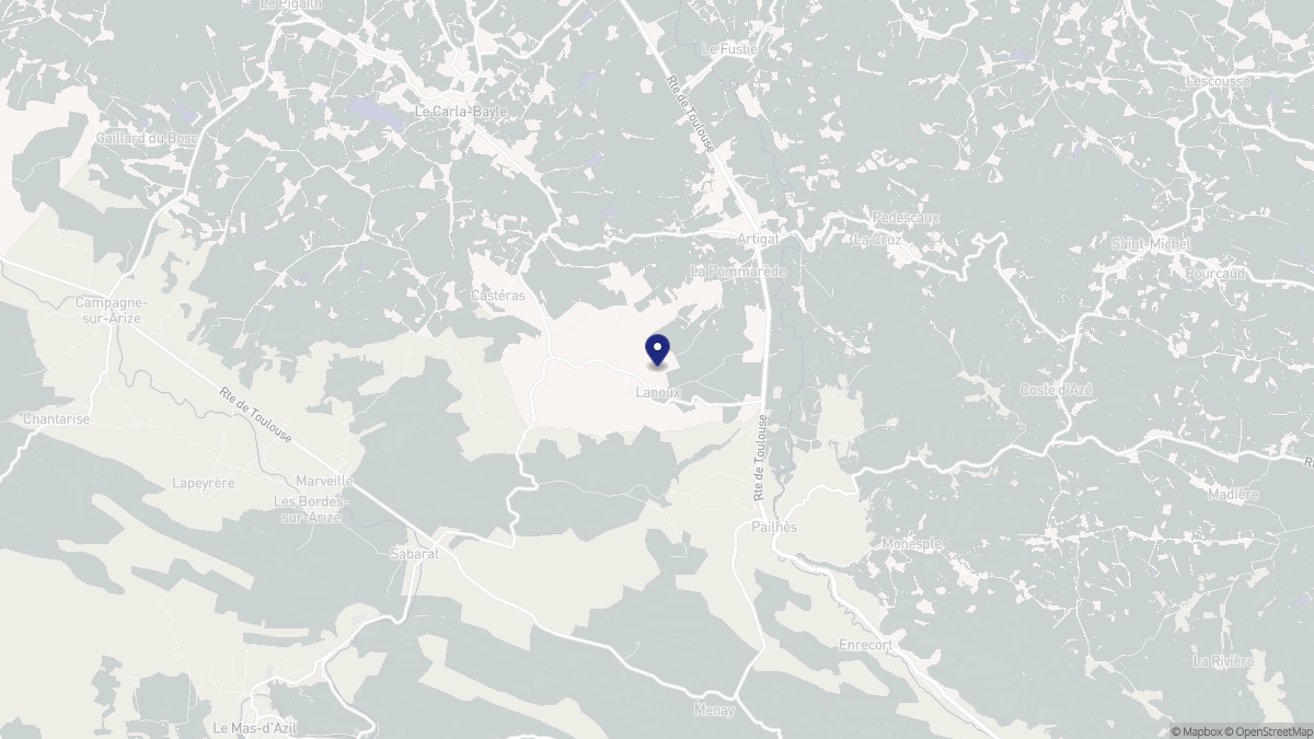 Aperçu cartographique de Lanoux, centré sur la commune