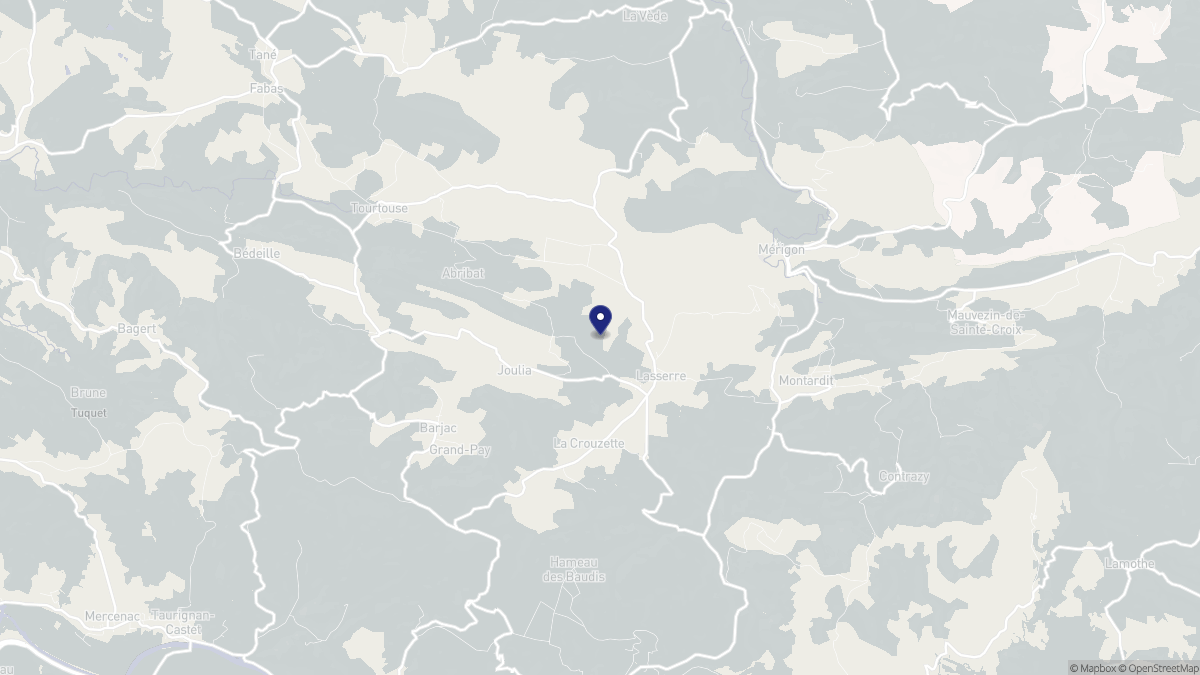 Aperçu cartographique de Lasserre, centré sur la commune