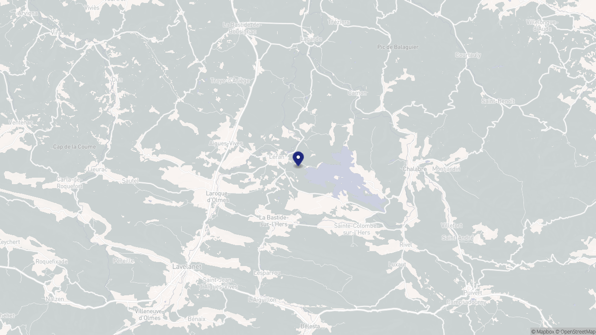 Aperçu cartographique de Léran, centré sur la commune