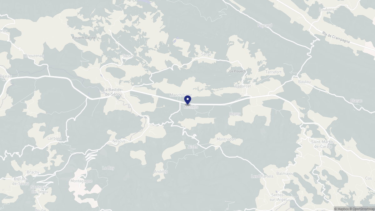 Aperçu cartographique de Montels, centré sur la commune