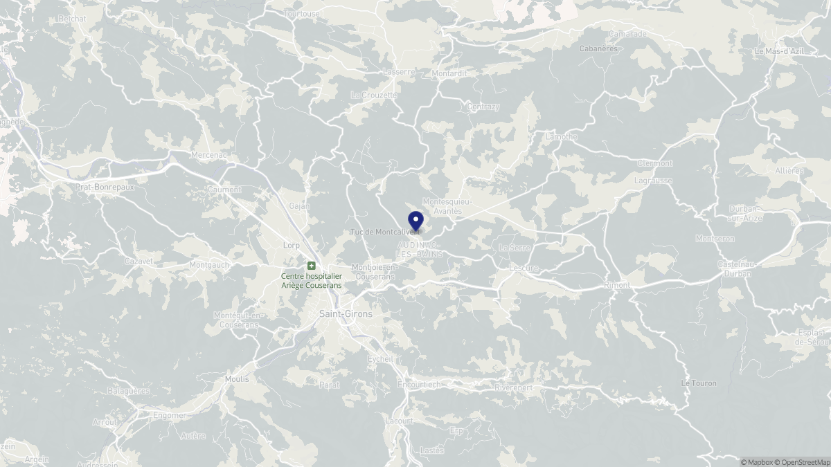Aperçu cartographique de Montjoie-en-Couserans, centré sur la commune