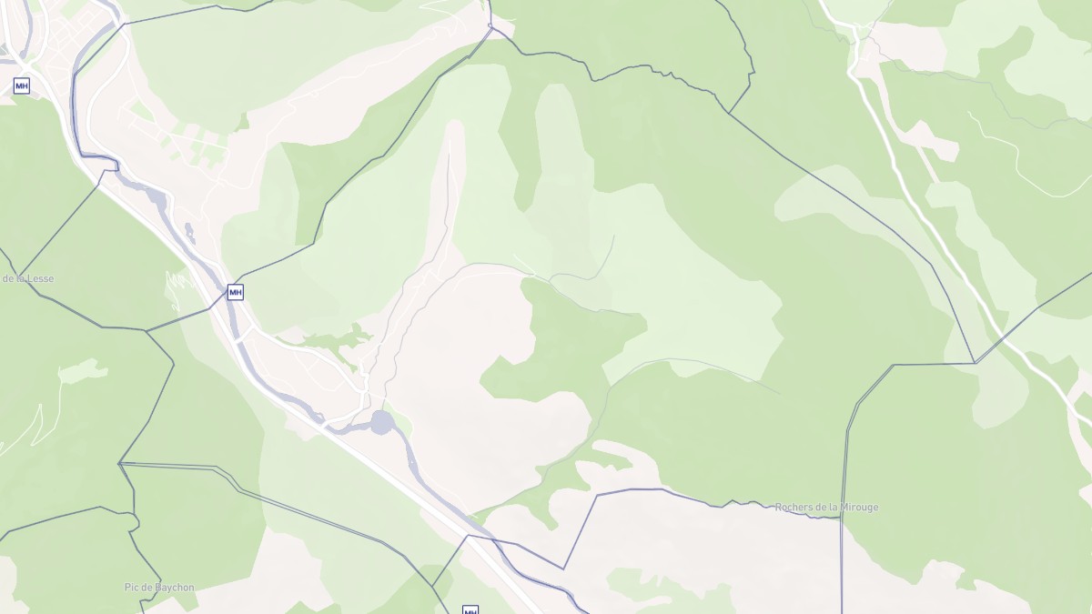 Aperçu cartographique de Ornolac-Ussat-les-Bains, centré sur la commune