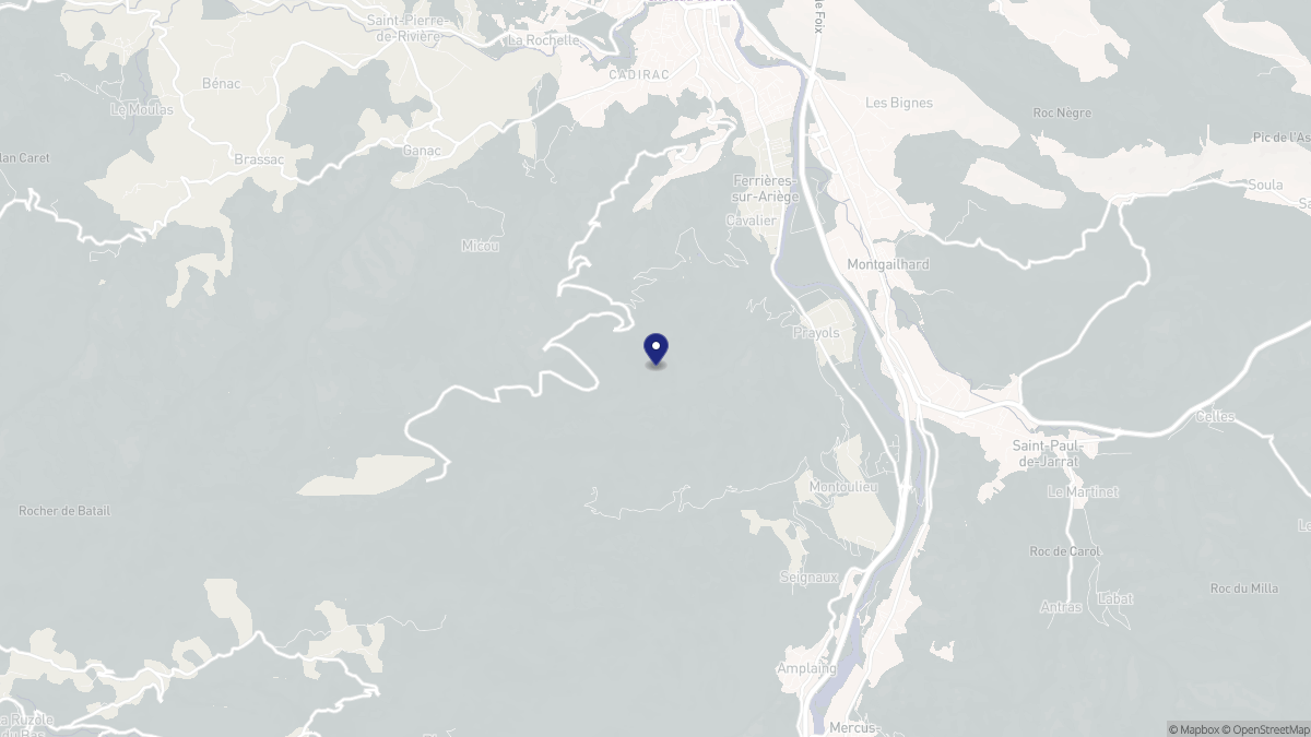Aperçu cartographique de Prayols, centré sur la commune