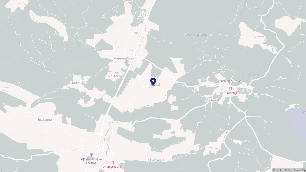 Aperçu cartographique de Régat, centré sur la commune
