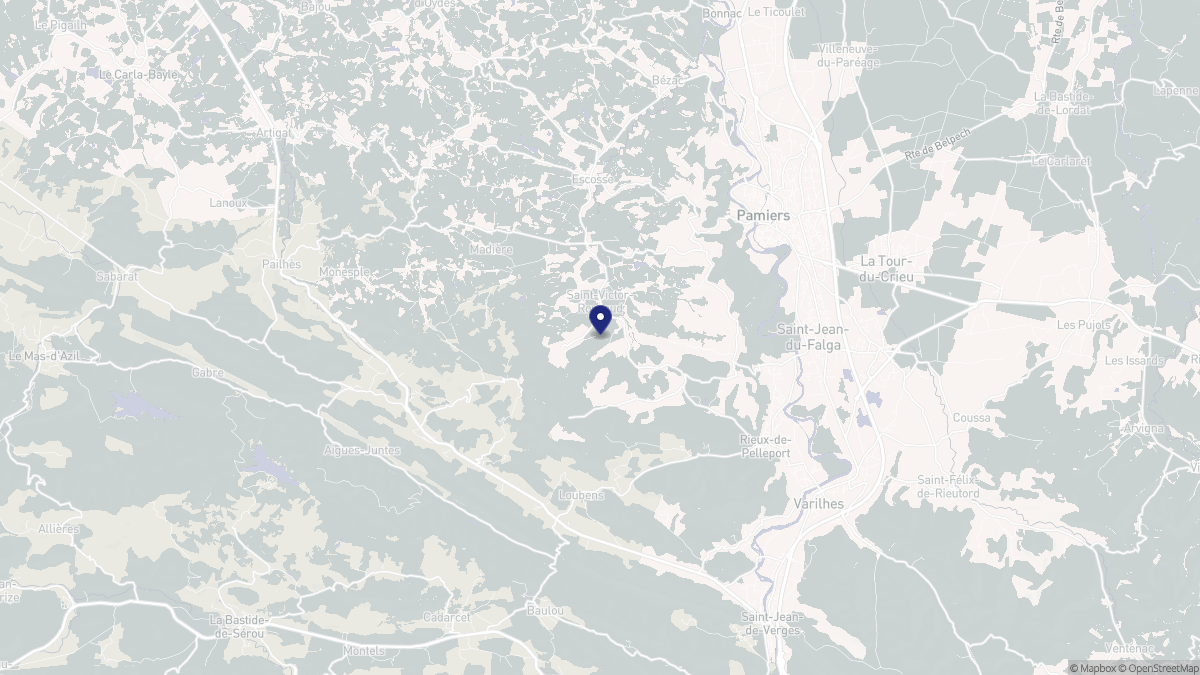 Aperçu cartographique de Saint-Victor-Rouzaud, centré sur la commune
