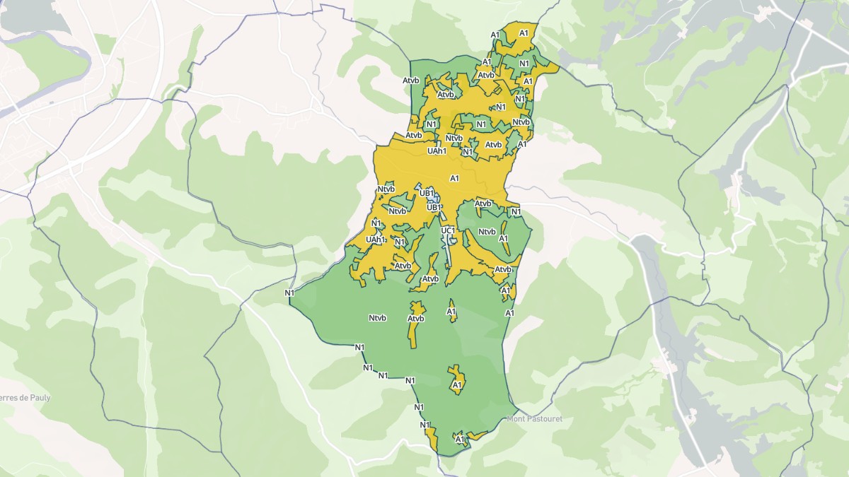 Aperçu cartographique de Ségura, centré sur la commune