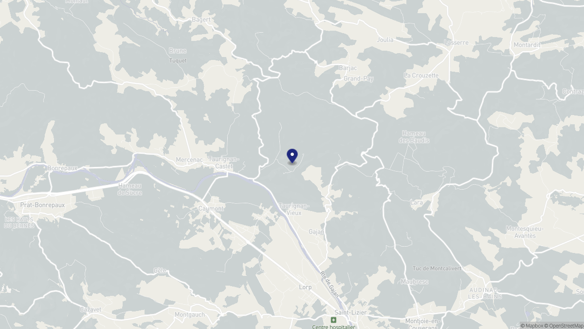 Aperçu cartographique de Taurignan-Vieux, centré sur la commune