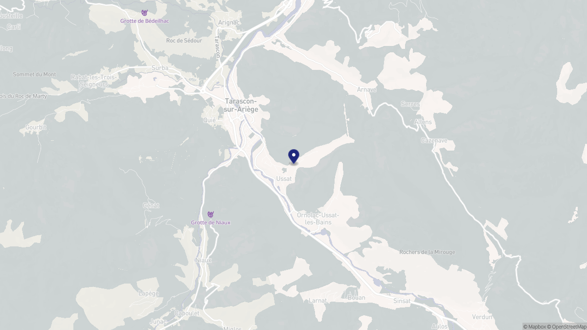 Aperçu cartographique de Ussat, centré sur la commune