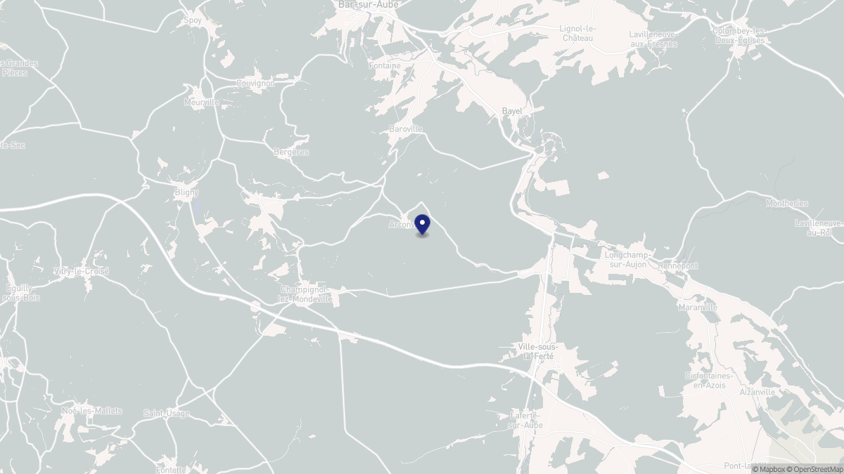 Aperçu cartographique de Arconville, centré sur la commune