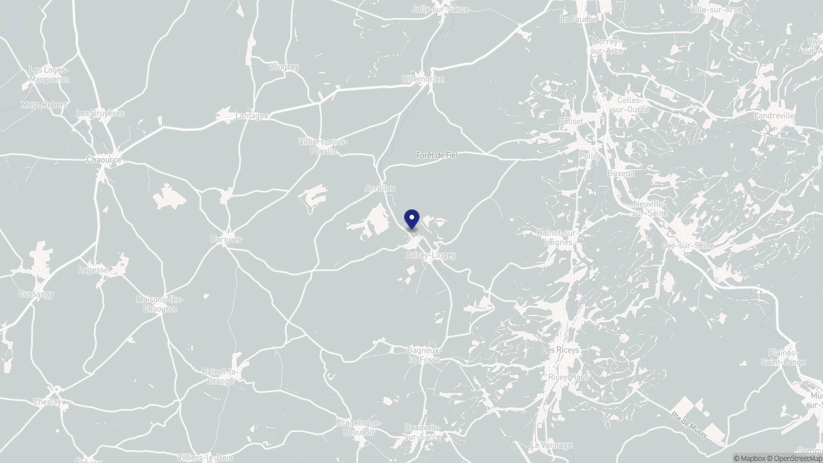 Aperçu cartographique de Avirey-Lingey, centré sur la commune