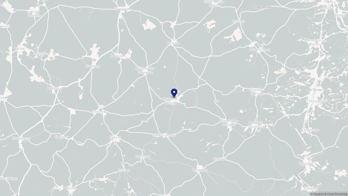 Aperçu cartographique de Balnot-la-Grange, centré sur la commune