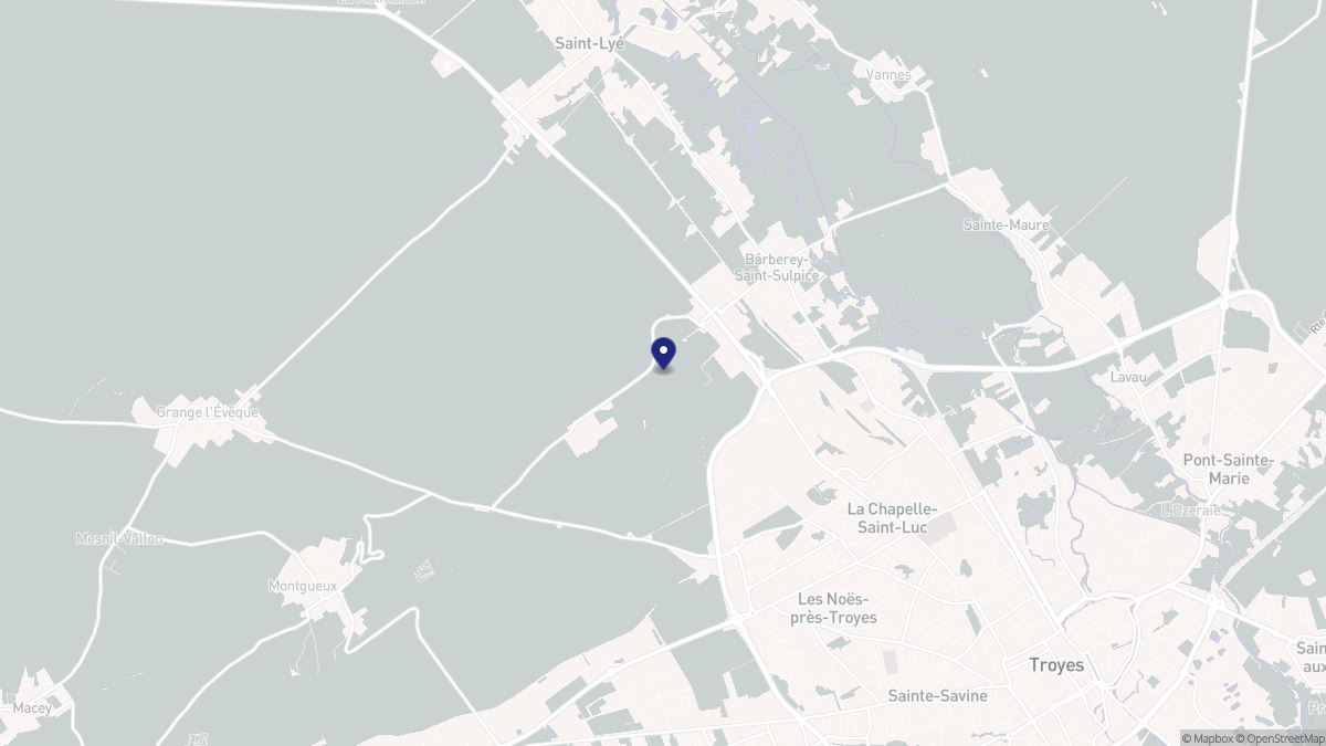 Aperçu cartographique de Barberey-Saint-Sulpice, centré sur la commune