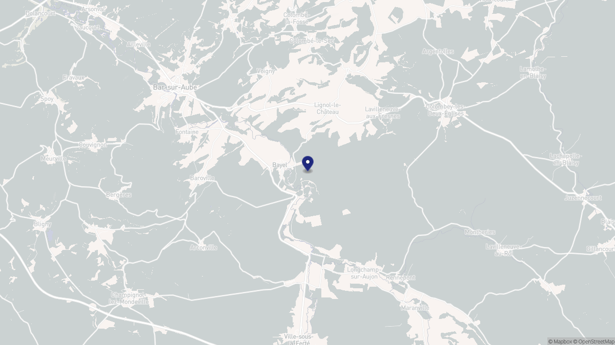 Aperçu cartographique de Bayel, centré sur la commune