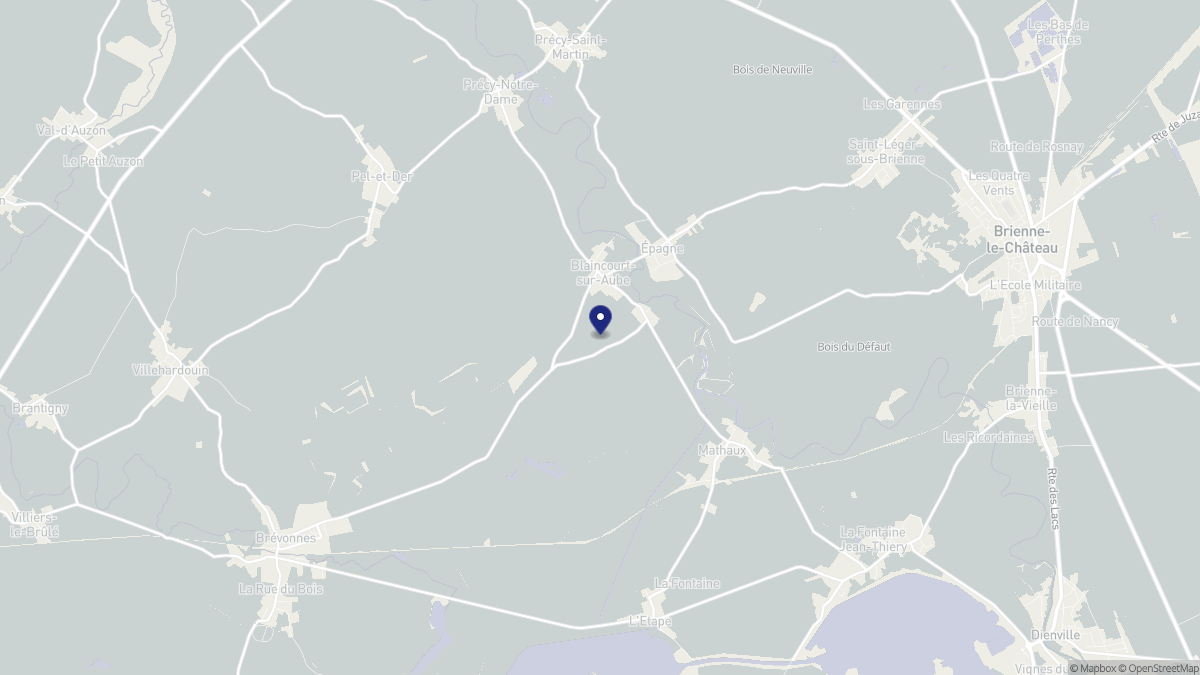 Aperçu cartographique de Blaincourt-sur-Aube, centré sur la commune