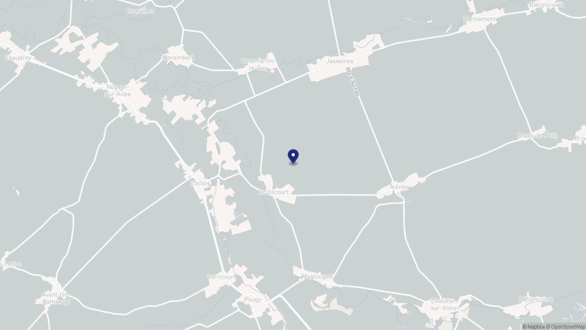 Aperçu cartographique de Brillecourt, centré sur la commune