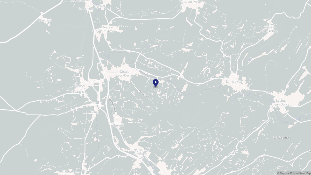 Aperçu cartographique de Celles-sur-Ource, centré sur la commune