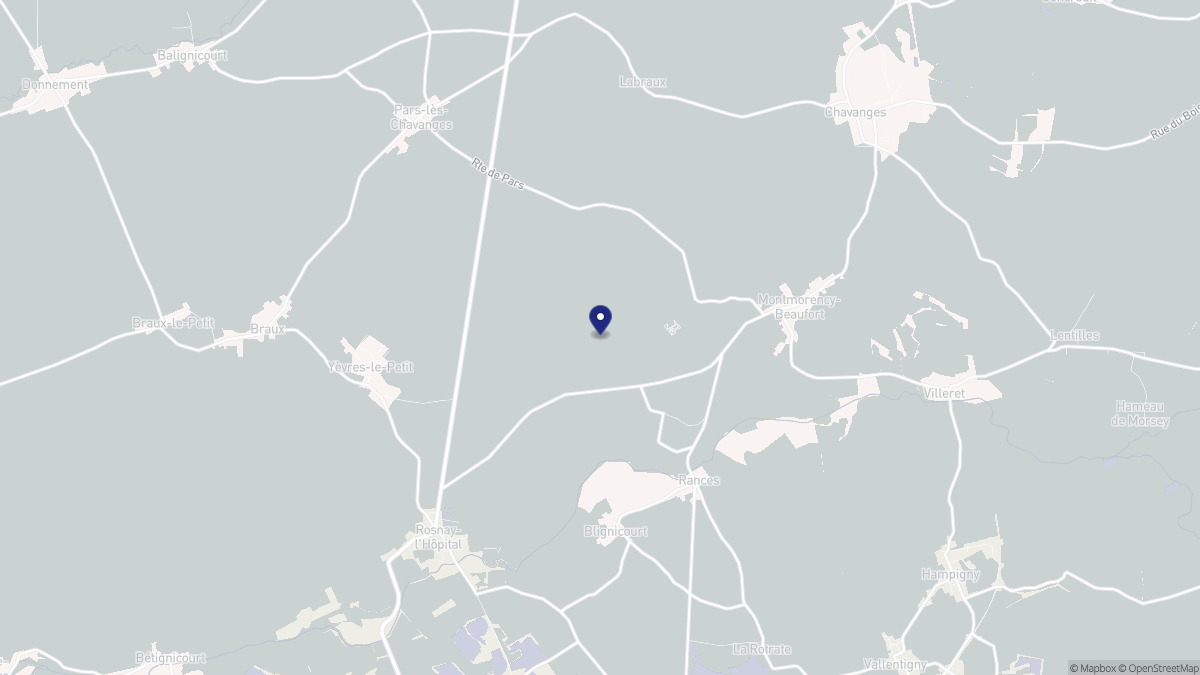 Aperçu cartographique de Courcelles-sur-Voire, centré sur la commune
